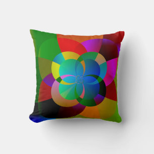 Colourful fractal artwork cushion