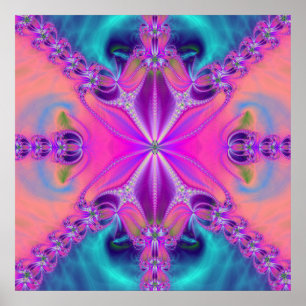Colourful Fractal Artwork Poster