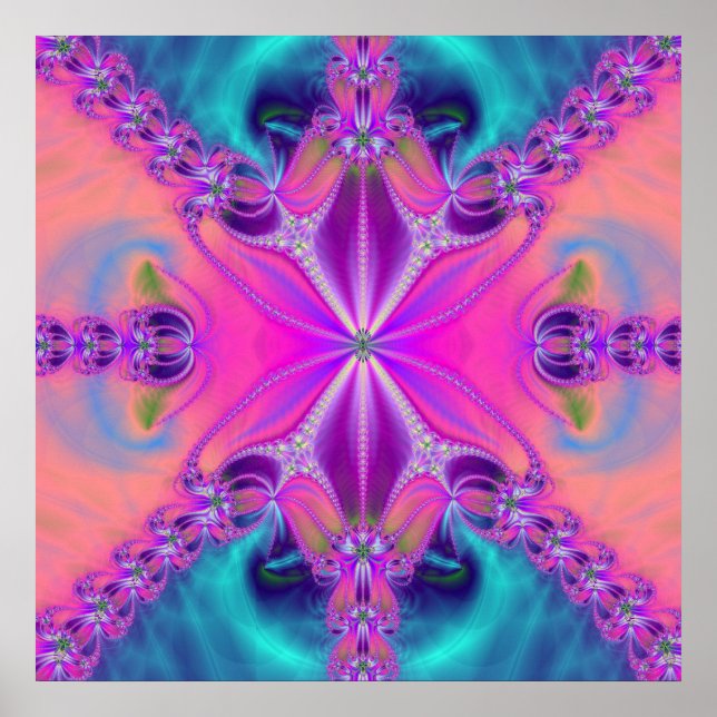 Colourful Fractal Artwork Poster (Front)