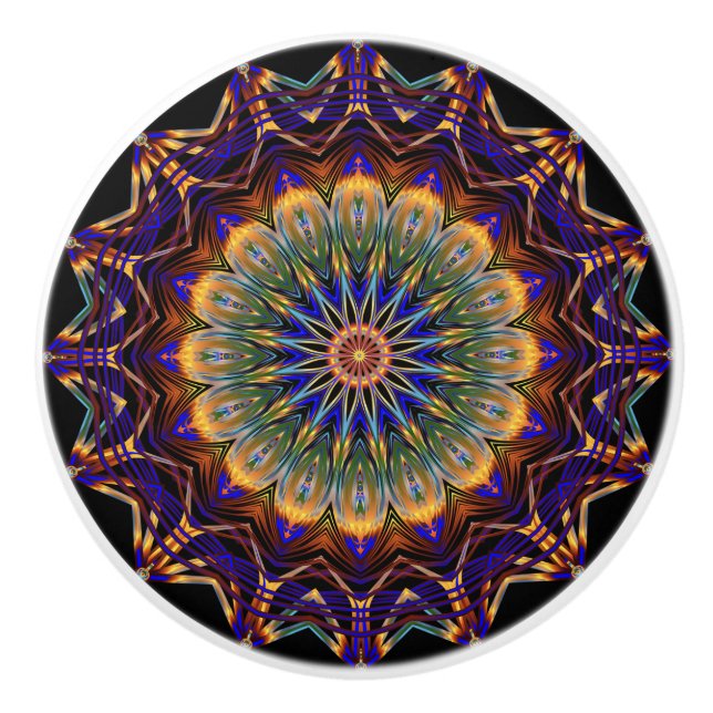 Colourful Fractal Door knob Cabinet Pull (Front)