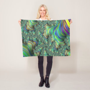 Colourful Fractal Fleece Blanket