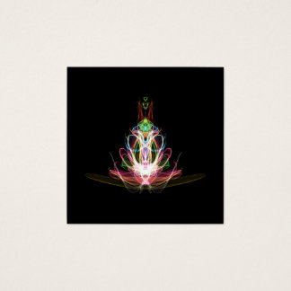 Colourful Fractal Flower Square Business Card