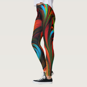 Colourful Fractal Flowers Leggings