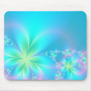 Colourful Fractal Flowers Mouse Mat