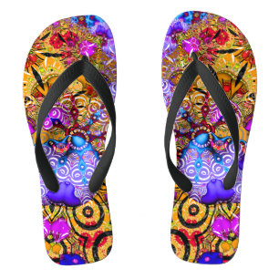 Colourful Fractal Hodgepodge Flip Flops