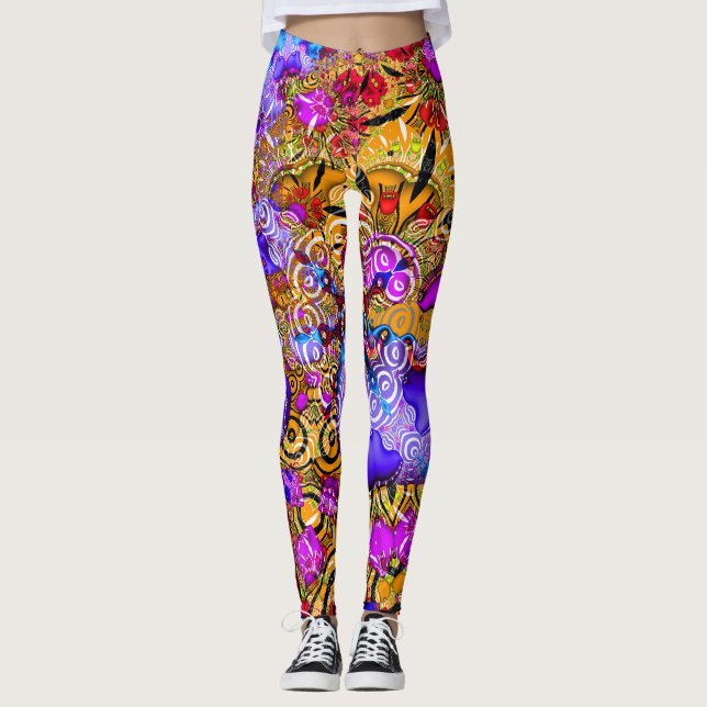 Colourful Fractal Hodgepodge Leggings (Front)