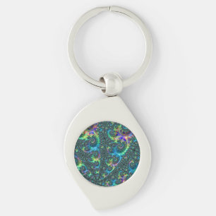 Colourful Fractal Key Ring