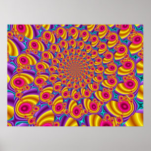 Colourful Fractal Pattern Poster