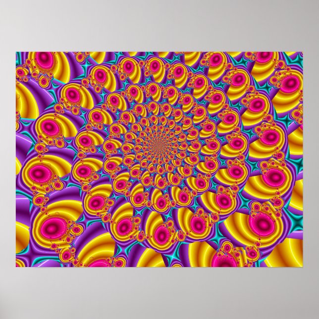 Colourful Fractal Pattern Poster (Front)