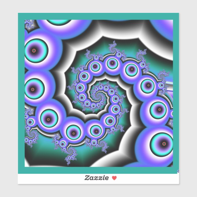 Colourful  Fractal  Pearls Art Design Sticker (Sheet)