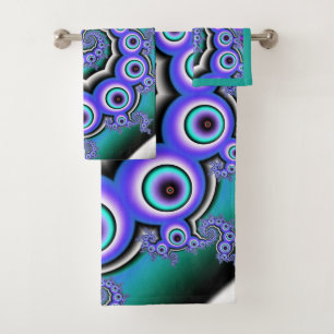 Colourful  Fractal Pearls Spiral Bath Towel Set