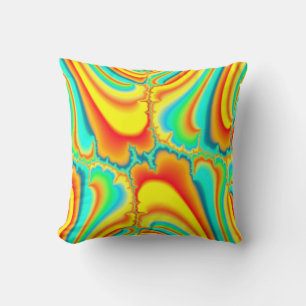 Colourful fractal psychedelic custom cushion