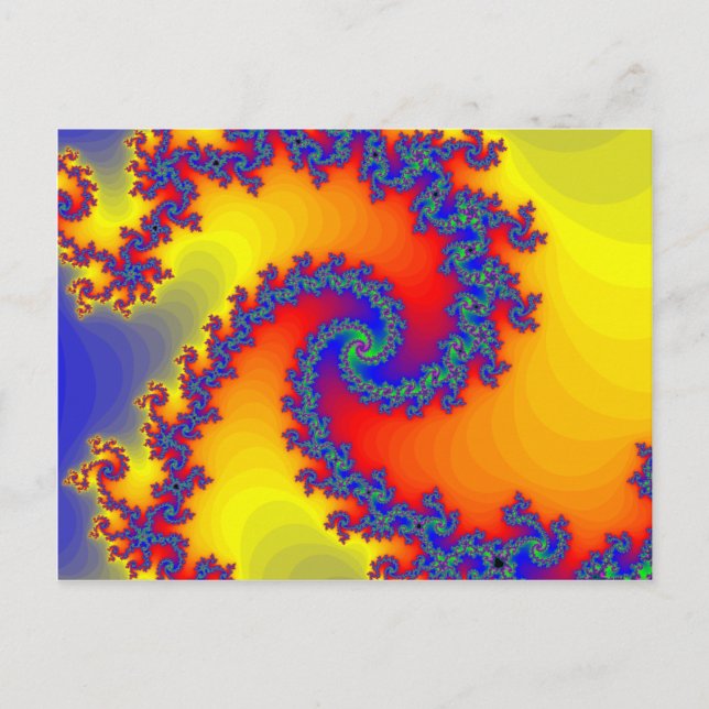 Colourful Fractal Spirals: Postcard (Front)