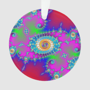Colourful Fractal Swirls Ornament