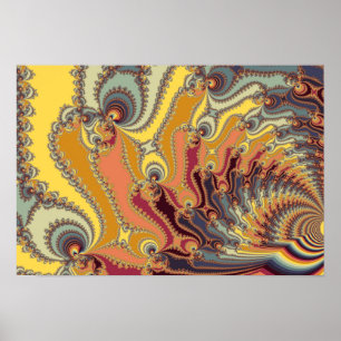 Colourful Fractal Wave Poster