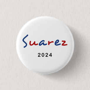 Colourful Francis Suarez 2024 Script Text 3 Cm Round Badge