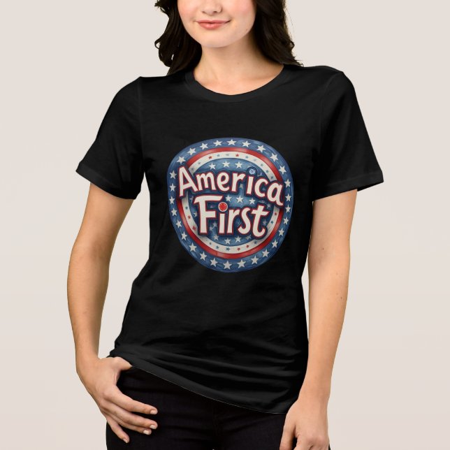 Colourful Freedom: America First Tri-Blend Shirt (Front)