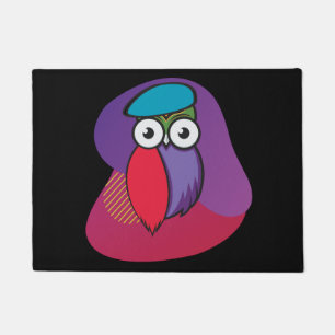 Colourful French Artist Owl Doormat