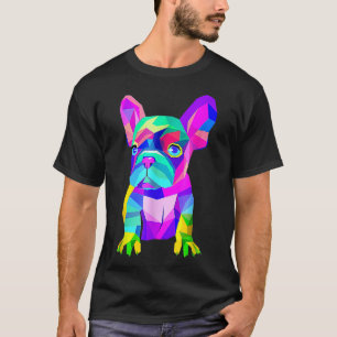 Colourful French Bull dog Lover Dad Mum, Boy Girl  T-Shirt