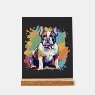 Colourful French Bulldog Art for Puppy Lovers Acrylic Sign