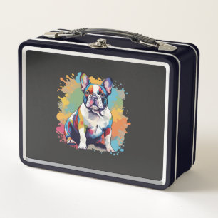 Colourful French Bulldog Art for Puppy Lovers Metal Lunch Box