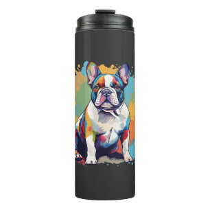 Colourful French Bulldog Art for Puppy Lovers Thermal Tumbler