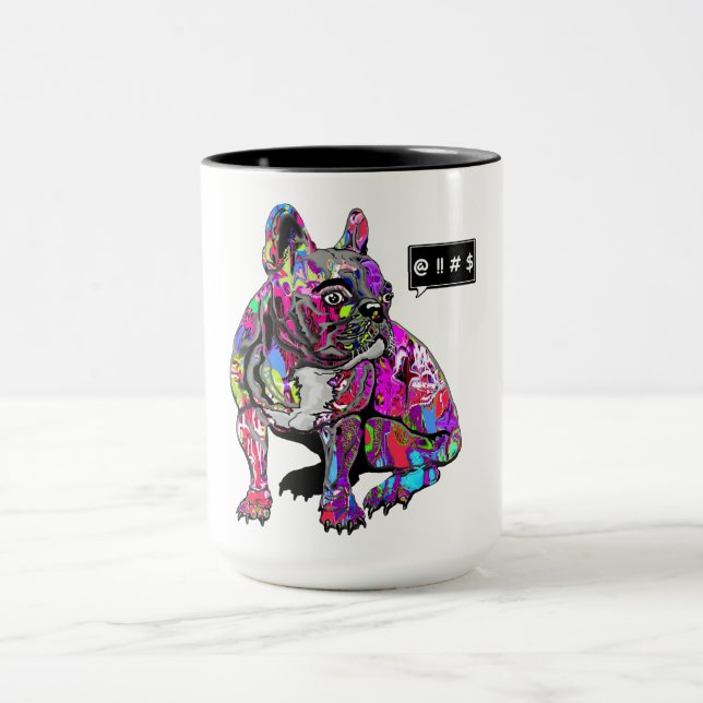 Colourful French bulldog Mug (Center)