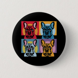 Colourful French Bulldog Pop Art Design for Dog 6 Cm Round Badge