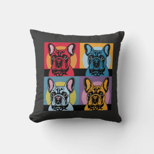 Colourful French Bulldog Pop Art Design for Dog Cushion