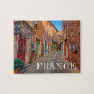 Colourful French Hillside Town Jigsaw Puzzle