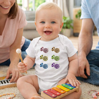 Colourful French Horn Pop Art Baby Bodysuit