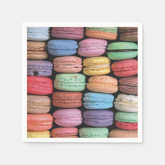 Colourful French Macaron Pattern Napkin (Front)