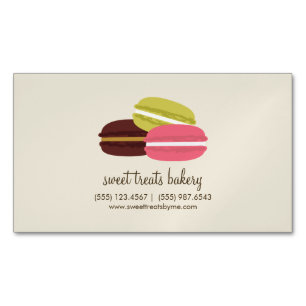 Colourful French Macarons Bakery Magnetic Business Card