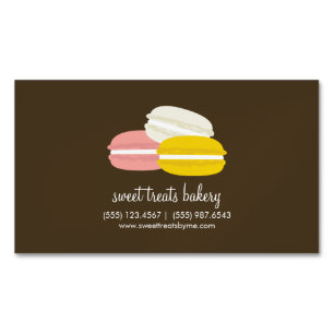 Colourful French Macarons Bakery Magnetic Business Card