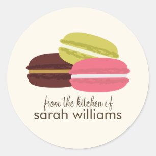 Colourful French Macarons Classic Round Sticker