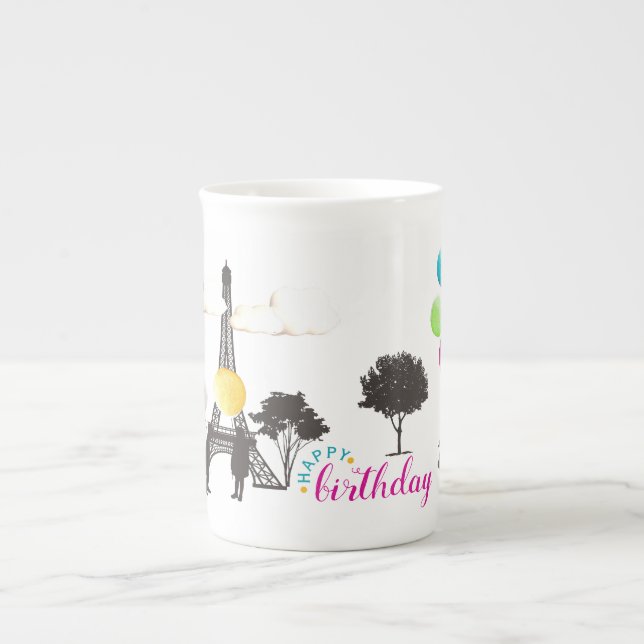 Colourful French Macarons Kids Playing Birthday Bone China Mug (Front)