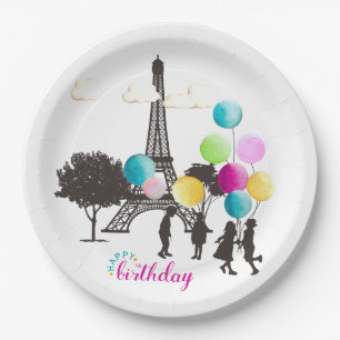 Colourful French Macarons Kids Playing Birthday Paper Plate