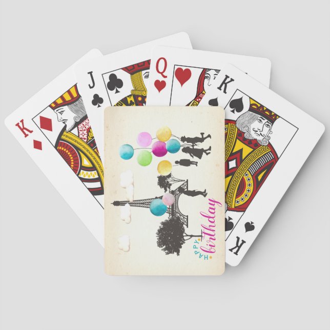 Colourful French Macarons Kids Playing Birthday Playing Cards (Back)