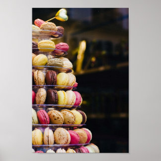 Colourful French Macarons Tower Photography Poster