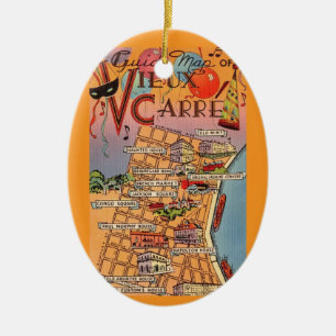 Colourful French Quarter  Ceramic Tree Decoration