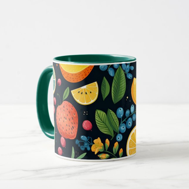 Colourful Fresh Fruit Pattern Mug (Front Left)