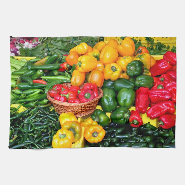 Colourful fresh peppers towel (Horizontal)