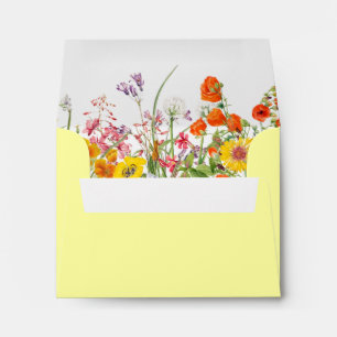 Colourful Fresh Spring Flowers Yellow Envelope