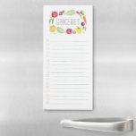 Colourful Fresh Watercolor Vegetables Grocery List Magnetic Notepad<br><div class="desc">Stay organised with this bright and colourful list featuring our hand-painted watercolor vegetables. Easily change the title of this list using the text template field provided.</div>