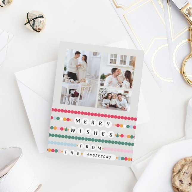 Colourful Friendship Bracelet Merry Wishes Cheerfu Holiday Card (Creator Uploaded)