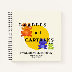 Colourful Frog Custom Doodles Sketchbook Journal