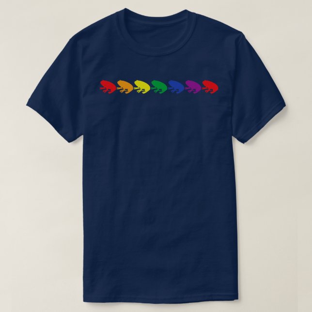 Colourful Frog Pride Rainbow T-Shirt (Design Front)