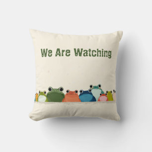 Colourful Frogs Line – Cute Minimal Animal Art Cushion