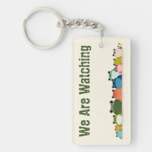 Colourful Frogs Line – Cute Minimal Animal Art Key Ring