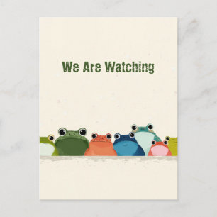Colourful Frogs Line – Cute Minimal Animal Art Postcard